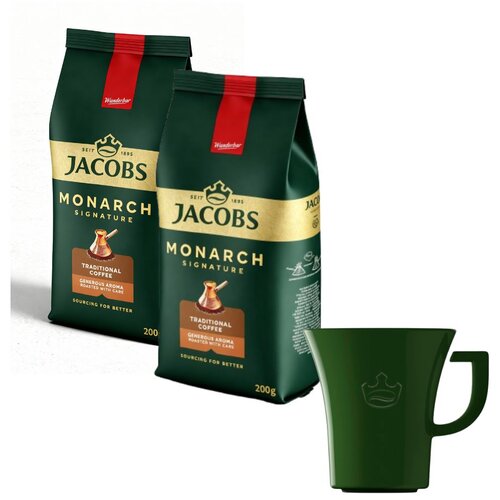 Jacobs Mlevena kafa Monarch traditional, 2 x 200 g + &amp;Scaron;olja Slike