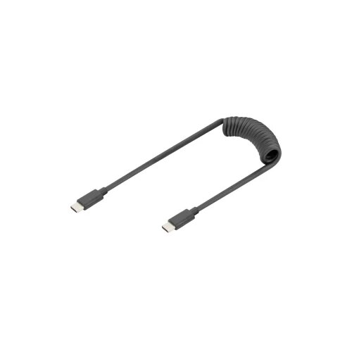 Digitus AK-300431-006-S USB-C&amp;reg; adapter [1x USB-C&amp;reg; - 1x USB-C&amp;reg;] crna spiralni kabel 1 m Slike