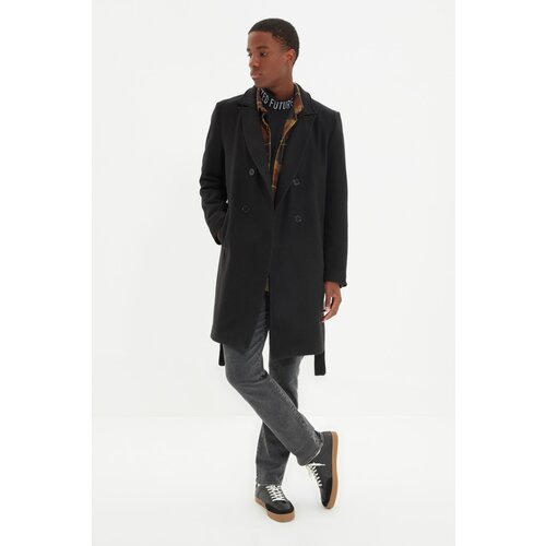 Trendyol Black Men&amp;#039;s Belted Coat Slike