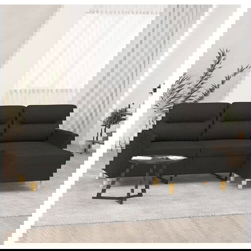 VidaXL Trosjed s tabureom crni 180 cm od tkanine Slike