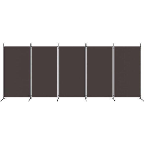  pregrada s 5 panela smeđa 433x180 cm od tkanine Slike