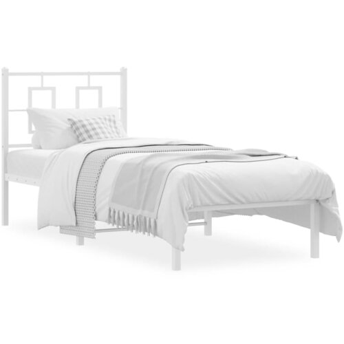 VidaXL Metalni okvir za krevet s uzglavljem bijeli 80x200 cm Slike