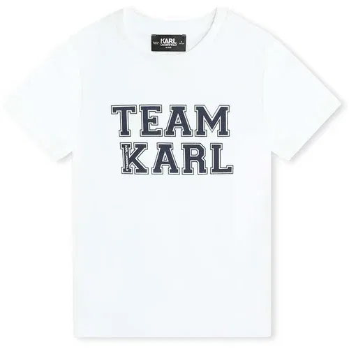 Karl Lagerfeld Dječja pamučna majica kratkih rukava boja: bijela, s tiskom