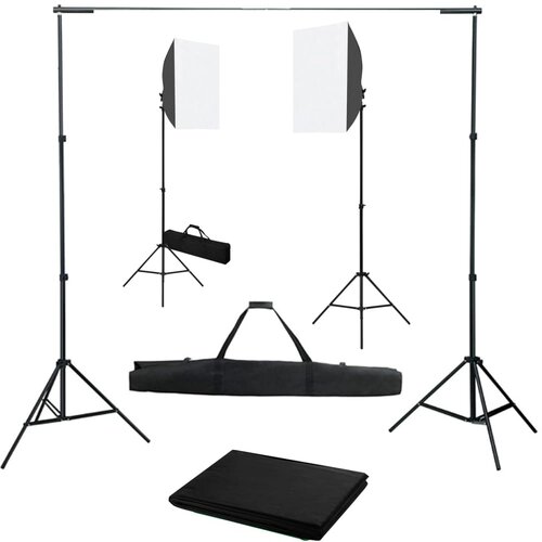 vidaXL komplet za fotografski studio s softbox svetilkami in ozadjem Cene