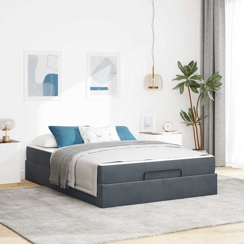 VidaXL Konstrukcija postelje Drugo Temno siva 160 x 200 cm Žamet Slike