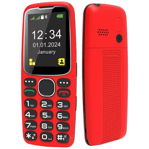 Mean IT Telefon mobilni, 2.4" ekran, SOS dugme, crni - Senior 10 Plus, Crveni Cene