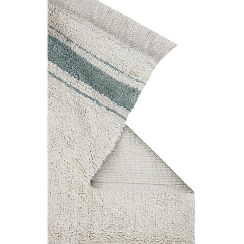 Lorena Canals Modra/kremno bela pralna ročno tkana bombažna preproga 90x130 cm Gastro Vintage Blue &amp;ndash; Slike