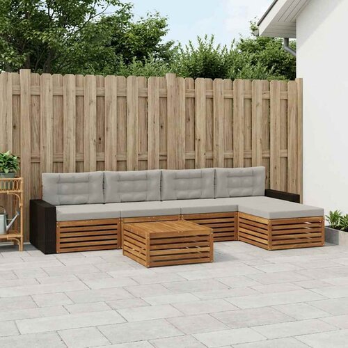  Set vanjskih sofa 6 pcs Prirodna i svjetlosiva 79 x 79 x 37 cm Cene