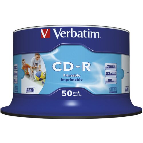  CD-R 700/80 52x vreteno AZO potiskljiv pk50 Verbatim 43438 Cene