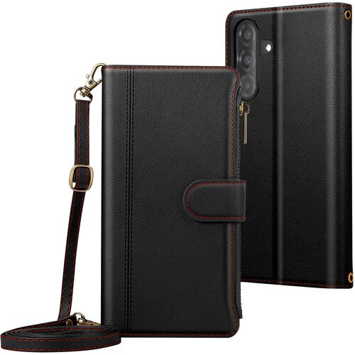 Avizar Zadeva Folio za Samsung Galaxy A16 / A26 z zadrgo z odstranljivim ramenskim pasom, Črna, (5000010876) Cene