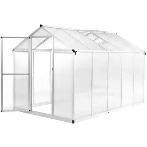 VidaXL Rastlinjak iz aluminija 302x190x195 cm 11,19 m&amp;sup3; Slike
