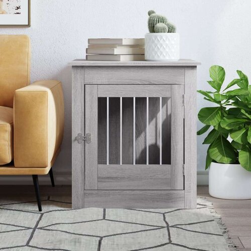 vidaXL Boks za psa siva sonoma 64,5x80x71 cm inženirski les Cene