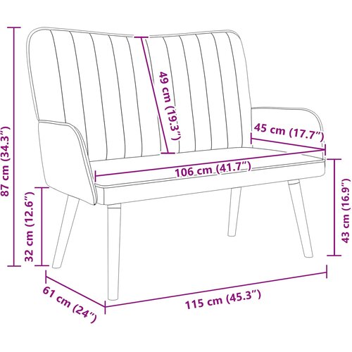 SOFA za dvije osobe Vinska crvena 115 x 61 x 87 cm Bar&amp;scaron;un Slike