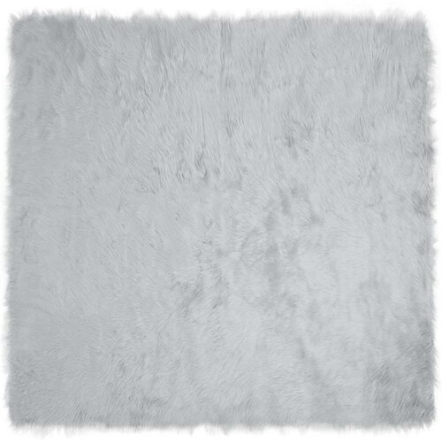 VidaXL Lažni Ovčji Tepih Siva 120 x 120 cm Poliester Slike