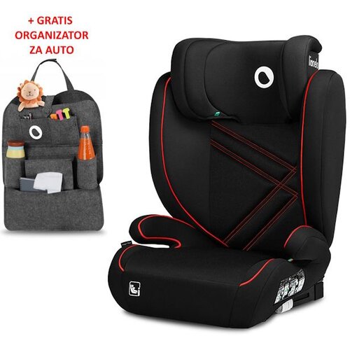 Lionelo i-Size autosjedalica Hugo, ISOFIX, 100-150cm, crvena + ORGANIZATOR Slike