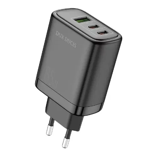 Dux ducis adapter hišni polnilec 220V C110 Super SI Charge 65W vhod 1x USB A in 2x Type C - Original (EU Blister) črn