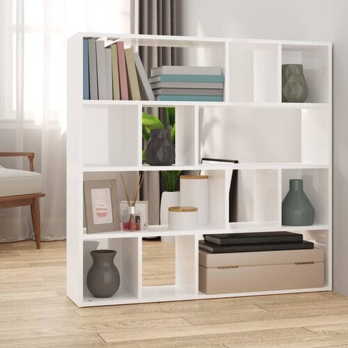 The Living Store Knjižna omara/pregrada visok sijaj bela 105x24x102 cm - Knjižna Omara, (21436524) Slike