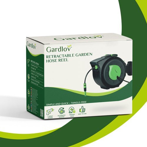 Gardlov avtomatski kolut za vrtno cev 30 m (zidni nosilec, 180&amp;deg; rotacija, pi&amp;scaron;tolj 7 funkcij) Slike