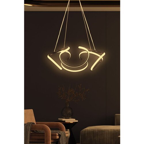 Opviq scorpii black-yellow light black chandelier Cene
