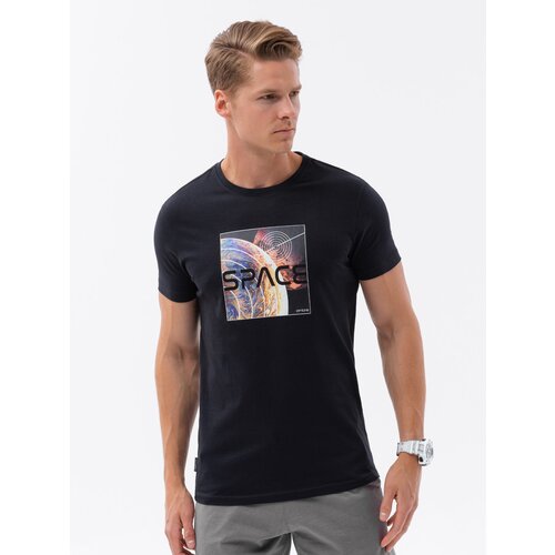 Ombre Men's space print cotton t-shirt Cene