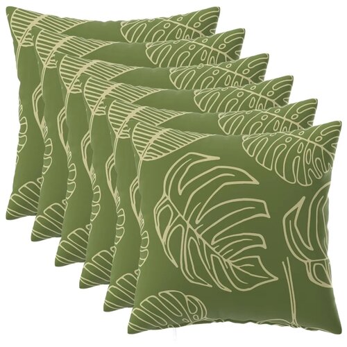  Jastuk s jastukom HEERLEN 6 kom. Dizajn lista Poliester - Dezen s listom 45 x 45 cm 6 Slike
