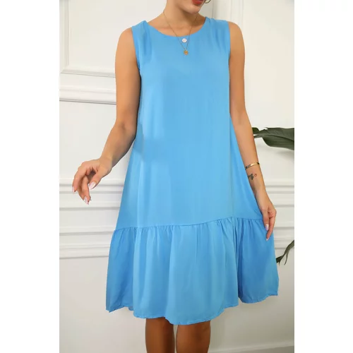 armonika Women's Blue sleeveless skirt with FRILLE DRESS