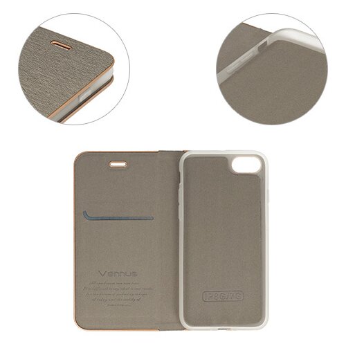  Premium preklopna torbica Samsung Galaxy S22 Ultra 5G - siva z zlatim robom Slike