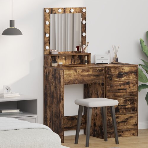 vidaXL Dimljeni hrast Konstruirano drvo, Ogledalo 50 x 41 x 135 cm Cijene