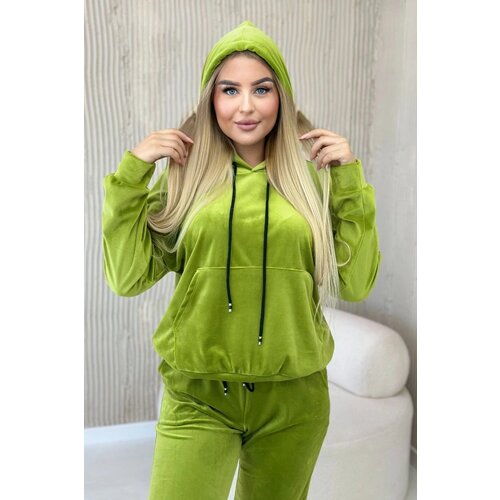 Kesi Velour set kangaroo sweatshirt + kiwi trousers Slike