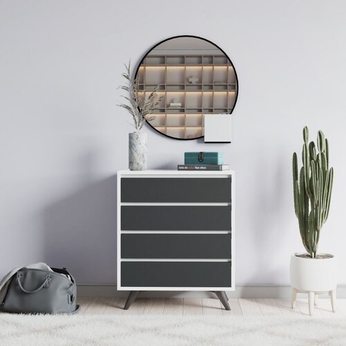 Woody Fashion Komoda Suvera 70x86x40cm Hrast-Antracit Cene