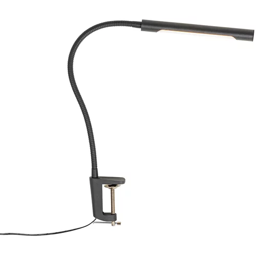 QAZQA Črna namizna svetilka z LED diodo z zatemnitvijo na dotik - Lionard