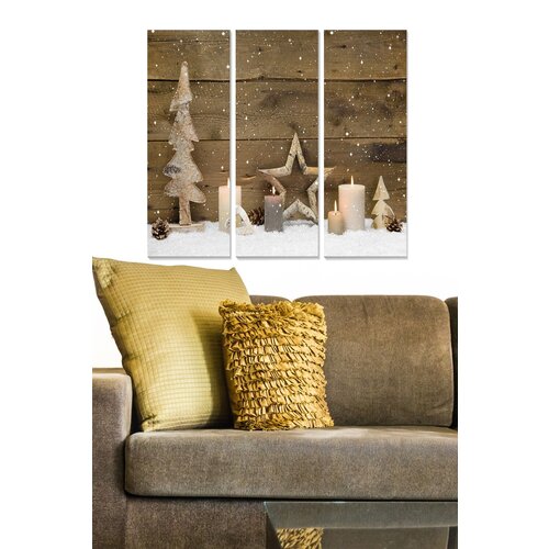 Wallity MDF157326041 multicolor decorative mdf painting (3 pieces) Cene