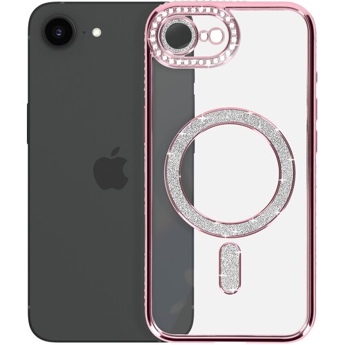 AVIZAR Diamantno ohišje za iPhone 16e MagSafe Obris Strass, Šampanjec roza, (5000013951) Cene