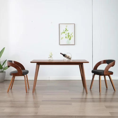  Blagovaonske stolice od savijenog drva i tkanine 2 kom tamnosive