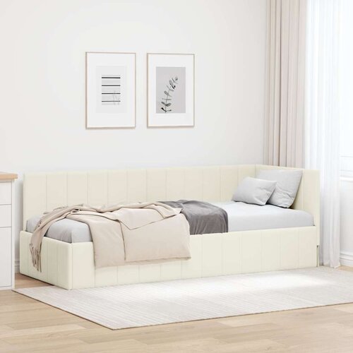  Kutni okvir kreveta s uzglavljem Krema 80 cm x 200 cm Bar&scaron;un Cijene