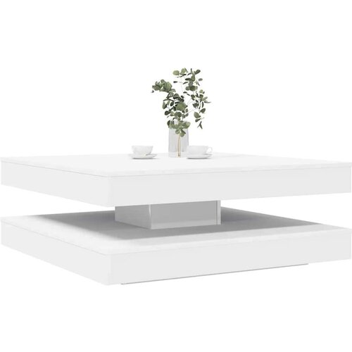 VidaXL Stol za kavu rotirajući za 360 stupnjeva bijeli 90x90x34,5 cm Slike