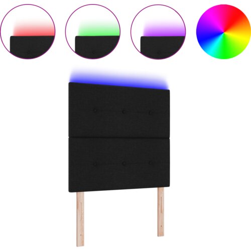 VidaXL led uzglavlje crna 80 cm tkanina Slike