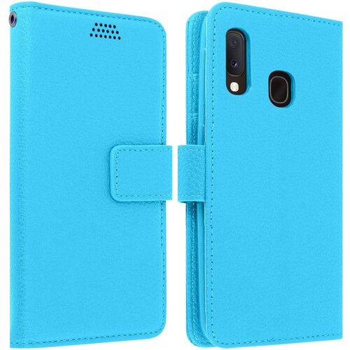 AVIZAR folio case držalo za kartice in stojalo za video, zrnat ucinek - modra str. samsung galaxy A20e, (20615851) Cene