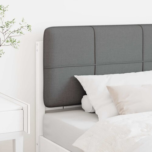  Tapecirani uzglavlje s uzglavljem Bijela i svijetlo siva 75 cm Slike