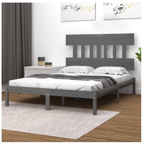  Posteljni okvir siv iz trdnega lesa 200x200 cm Cene