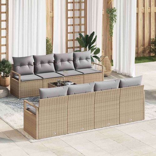  Sjedeća garnitura za vrt 9 pcs Bež  siva 55 x 55 x 37 cm Cijene