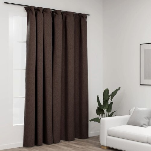 vidaXL Zatemnitvena zavesa z obešali videz platna taupe 290x245 cm, (20768082) Cene