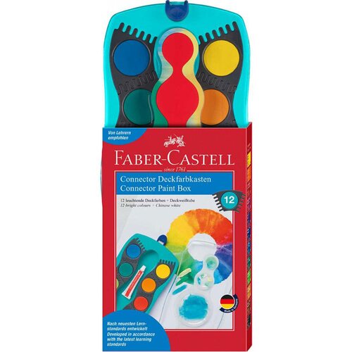 Faber-Castell vodene barvice connect s čopičem, 12 kosov, turkizen Cene