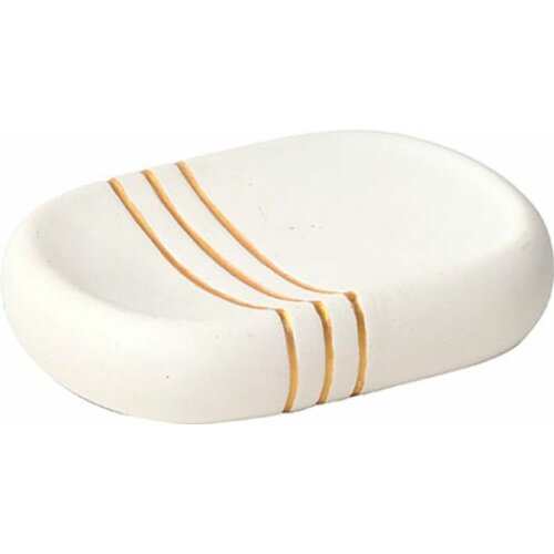 Tendance držač gold stripes sapuna keramika, beli Slike