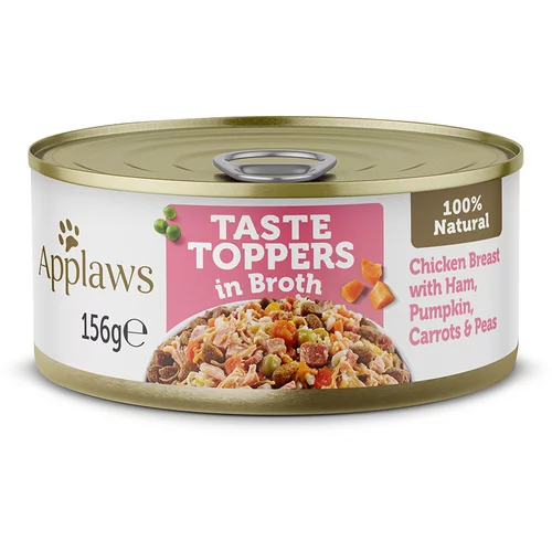 Applaws Taste Toppers v bujonu 6 x 156 g - Piščanec, šunka, buča, korenje in grah