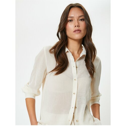 Koton Long Sleeve Shirt Textured Buttoned Classic Collar Slike