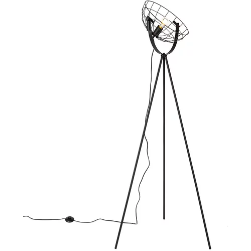 QAZQA Industrijska trinožna stoječa svetilka črna 35 cm nastavljiva - Hanze