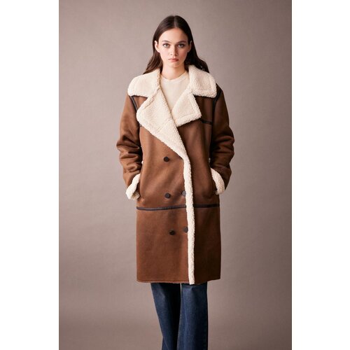 Defacto Regular Fit Plush Lining Suede Coat Parka Slike