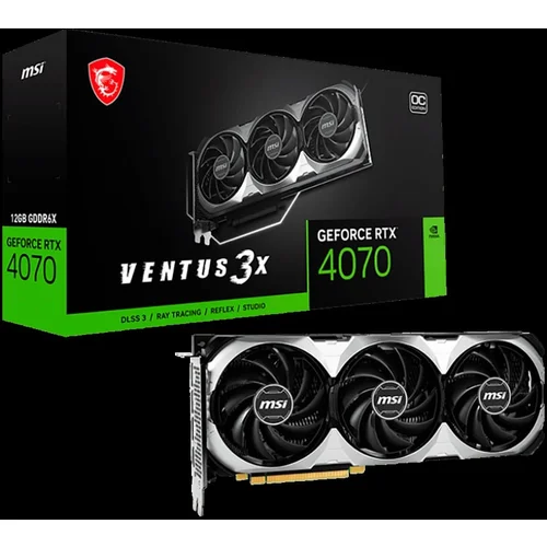 MSI Video Card NVidia RTX 4070 VENTUS 3X E 12G OC 12GB GDDR6X/192bit PCI-E Gen4