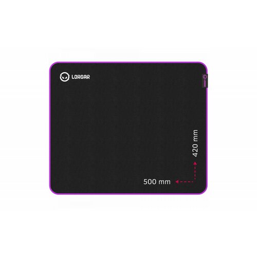 Lorgar main 315, gaming mouse pad, high-speed surface, purple anti-slip rubber base, size: 500mm x 420mm x 3mm, weight 0.39kg Slike